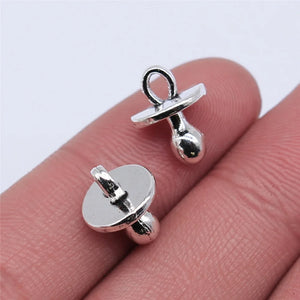 20Pcs/Lot 14x10mm Lovely Baby Nipple Charms For Jewelry Making DIY Jewelry Findings Antique Silver Color Alloy Charms Pendant