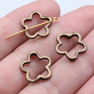 20Pcs/Lot 16x16mm Flower Charms Small Holes Flower Charm Bead Hollow Flower Charms Beads For Jewelry Making