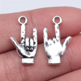 20Pcs/Lot 22*13mm  Antique Silver Color DIY Gesture Steampunk Fingers Hand Charms For DIY Jewelry Making