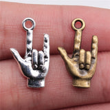 20Pcs/Lot 22*13mm  Antique Silver Color DIY Gesture Steampunk Fingers Hand Charms For DIY Jewelry Making