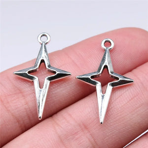 20Pcs/Lot 27x17mm  Antique Silver Zinc Alloy Star Pendant Suitable for DIY Handmade  Charm Jewelry Making