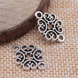20Pcs/Lot Charms Flower Connector 20x13mm Antique Pendants,Vintage Tibetan Silver Jewelry,DIY For Bracelet Necklace