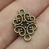 20Pcs/Lot Charms Flower Connector 20x13mm Antique Pendants,Vintage Tibetan Silver Jewelry,DIY For Bracelet Necklace