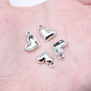 20Pcs/Lot Charms For Jewelry Making heart 14x10mm Antique Silver Plated Pendants DIY Handmake Tibetan Silver Bracelet Necklace