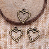 20Pcs/Lot Charms Hollow Heart 18x15mm Handmade Pendant Making fit,Vintage TibetanBronze,DIY For Bracelet Necklace