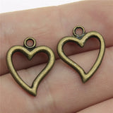 20Pcs/Lot Charms Hollow Heart 18x15mm Handmade Pendant Making fit,Vintage TibetanBronze,DIY For Bracelet Necklace