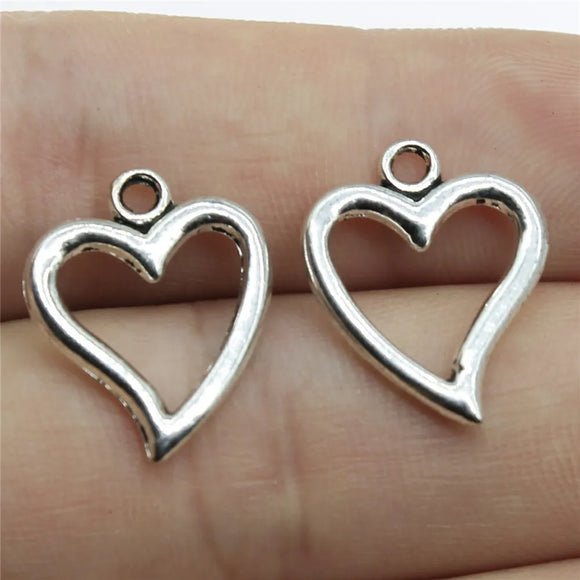 20Pcs/Lot Charms Hollow Heart 18x15mm Handmade Pendant Making fit,Vintage TibetanBronze,DIY For Bracelet Necklace