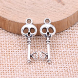 20Pcs/Lot  Charms Skull Key 26x9mm Tibetan Silver Color Pendants Antique Jewelry Making DIY Handmade Craft