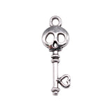 20Pcs/Lot  Charms Skull Key 26x9mm Tibetan Silver Color Pendants Antique Jewelry Making DIY Handmade Craft