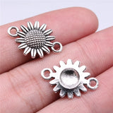 20Pcs/Lot Charms Sunflower Flower 22*15mm Tibetan Silver Color Pendants Antique Jewelry Making DIY Handmade Craft
