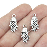 20Pieces 10*22mm Animal Charm Antique Silver Color Jellyfish Charms For Jewelry Making DIY Handmade Craft EF4693