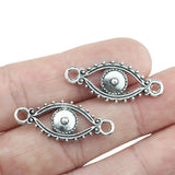20Pieces 12*30mm Mixed Alloy Antique Silver Color Pretty Eyes Charms Connector Pendant Accessory For DIY Jewelry Making