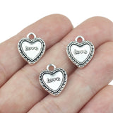 20Pieces 13*16mm Sweet Love Heart Charm Antique Silver Color DIY Pendants For Gilrfriend Jewelry Making  Accessories
