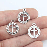 20Pieces 16*20mm Zinc Alloy Fashion Cross Wicca Charms Hollow Necklace Earrings Pendant Accessory Charms For DIY Jewelry Making