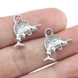 20Pieces 20*15mm Mixed Alloy Antique Silver Color Cute Fish Charms Bracelet Pendant Accessory For DIY Jewelry Making
