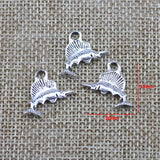 20Pieces 20*15mm Mixed Alloy Antique Silver Color Cute Fish Charms Bracelet Pendant Accessory For DIY Jewelry Making