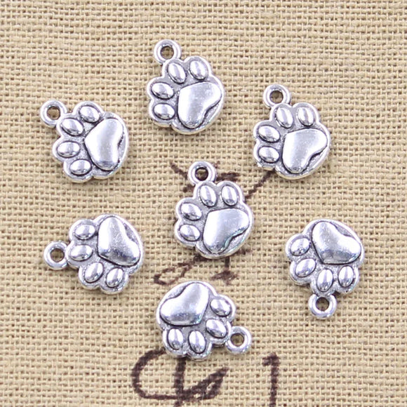 20pcs Charms Bear Paw 12x10mm Antique Silver Color Pendants Making DIY Handmade Tibetan Finding Jewelry