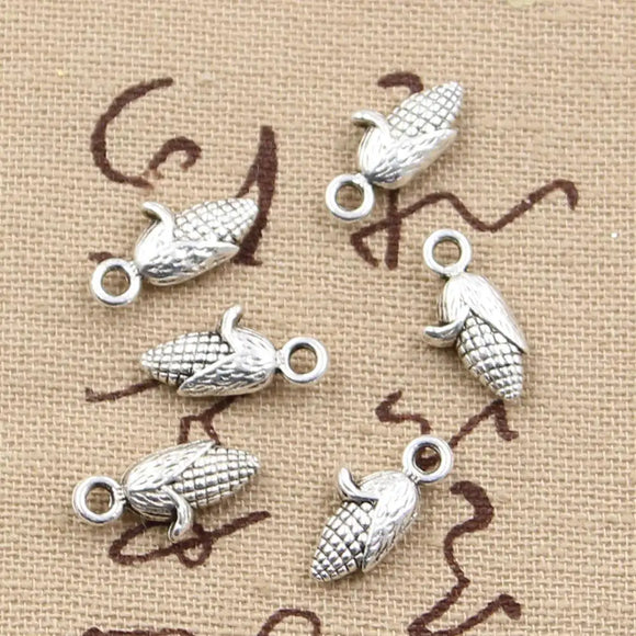 30pcs Charms Corn On The Cob Ears 15x12mm Antique Making Pendant fit,Vintage Tibetan Silver color,DIY Handmade Jewelry