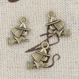 20pcs Charms Cute Witch Riding Broomstic 16x12mm Antique Making Pendant fit,Vintage Tibetan Bronze,DIY Handmade Jewelry