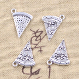 20pcs Charms Food Pizza Cate 18x14mm Antique Silver Color Pendants Making DIY Handmade Tibetan Finding Jewelry EF4651