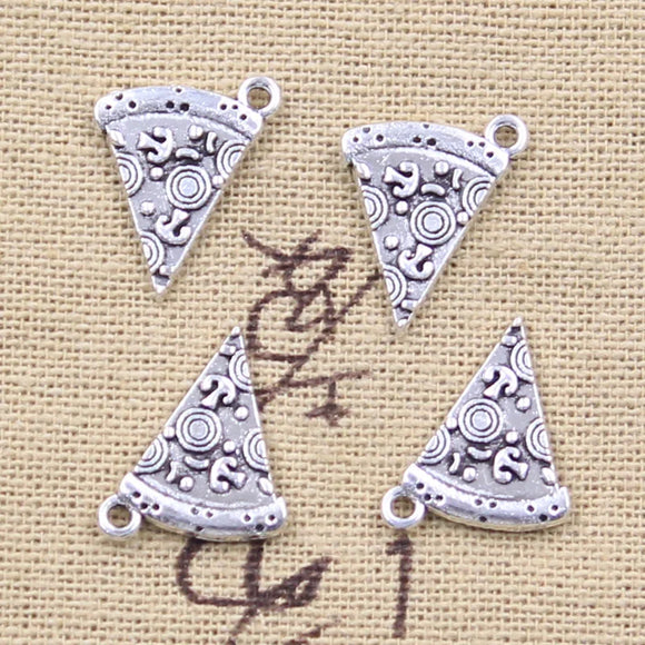 20pcs Charms Food Pizza Cate 18x14mm Antique Silver Color Pendants Making DIY Handmade Tibetan Finding Jewelry EF4651