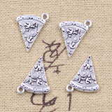 20pcs Charms Food Pizza Cate 18x14mm Antique Silver Color Pendants Making DIY Handmade Tibetan Finding Jewelry EF4651