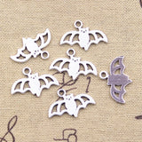 20pcs Charms Halloween Fly Bat 16x24mm Antique Silver Color Pendants Making DIY Handmade Tibetan Finding Jewelry