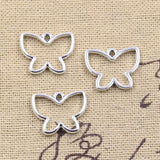 20pcs Charms Hollow Butterfly 14x18mm Antique Silver Color Pendants Making DIY Handmade Tibetan Finding Jewelry