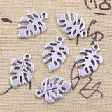 20pcs Charms Hollow Feather 19x12mm Antique Silver Color Pendants Making DIY Handmade Tibetan Finding Jewelry