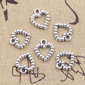 20pcs Charms Hollow Heart 14x12mm Antique Silver Color Pendants Making DIY Handmade Tibetan Finding Jewelry EF4287