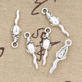 20pcs Charms Lovely Mouse 24x6mm Antique Making Pendant fit,Vintage Tibetan Bronze Silver color,DIY Handmade Jewelry