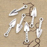 20pcs Charms Military Shovel Spade 25x7mm Antique Silver Color Pendants Making DIY Handmade Tibetan Finding Jewelry