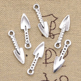 20pcs Charms Military Shovel Spade 25x7mm Antique Silver Color Pendants Making DIY Handmade Tibetan Finding Jewelry