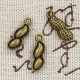 20pcs Charms Nut Peanut 18x6mm Antique Bronze Silver Color Pendants Making DIY Handmade Tibetan Finding Jewelry EF4652