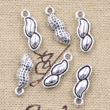 20pcs Charms Nut Peanut 18x6mm Antique Bronze Silver Color Pendants Making DIY Handmade Tibetan Finding Jewelry EF4652