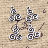 20pcs Charms Spiral Screw Helix Spire Volution 16x13mm Antique Silver Color Pendants Making DIY Handmade Tibetan Finding Jewelry