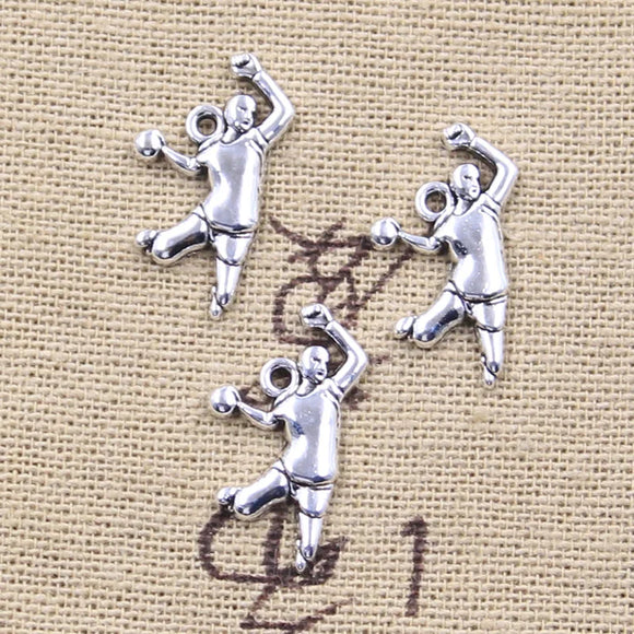 20pcs Charms Sporter Volleyball Player 21x12mm Antique Silver Color Pendants Making DIY Handmade Tibetan Finding Jewelry
