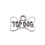 20pcs Charms TOP DOG Bone Puppy Dog Cookies 15*10mm Antique Silver Color Pendants For Jewelry Making Charms Jewelry Findings