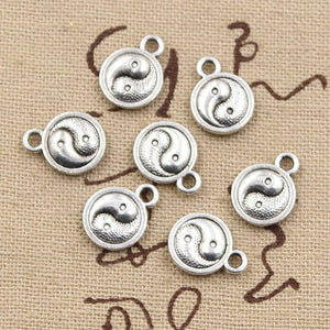 20pcs Charms Tai Chi Yin Yang 13x10mm Antique Making Pendant fit,Vintage Tibetan Silver color,DIY Handmade Jewelry