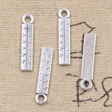 20pcs Charms Tools Ruler Rule 24x5mm Antique Silver Color Pendants Making DIY Handmade Tibetan Finding Jewelry