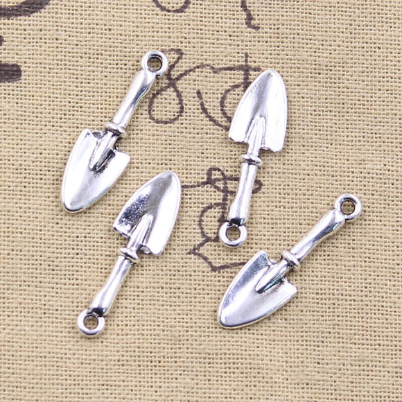 20pcs Charms Tools Shovel Spade 30x9mm Antique Silver Color Pendants Making DIY Handmade Tibetan Finding Jewelry