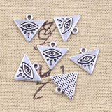 20pcs Charms Triangle Eye Of Horus 14x16mm Antique Silver Color Pendants Making DIY Handmade Tibetan Finding Jewelry EF3967