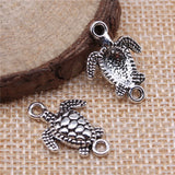 20pcs Charms Turtle Tortoise Sea Connector21*14mm Antique Bronze Silver Color Pendants DIY Craft Making Findings Tibetan Jewelry