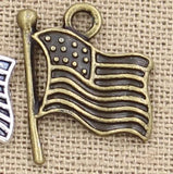 20pcs Charms USA Flag 18x15mm Hollow Antique charms,pendant fit,Vintage Tibetan Bronze,DIY Findings Handmade Jewelry