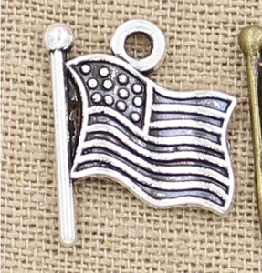 20pcs Charms USA Flag 18x15mm Hollow Antique charms,pendant fit,Vintage Tibetan Bronze,DIY Findings Handmade Jewelry