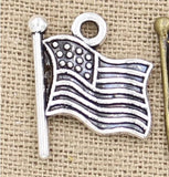 20pcs Charms USA Flag 18x15mm Hollow Antique charms,pendant fit,Vintage Tibetan Bronze,DIY Findings Handmade Jewelry