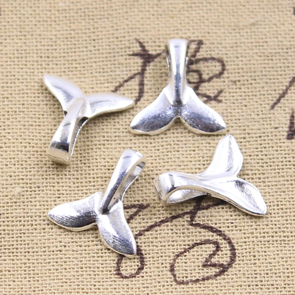 20pcs Charms Whale Tail 17x16mm Antique Silver Color Pendants Making DIY Handmade Tibetan Finding Jewelry