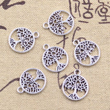 20pcs Charms World Peace Life Tree 18x15mm Antique Silver Color Pendants Making DIY Handmade Tibetan Finding Jewelry