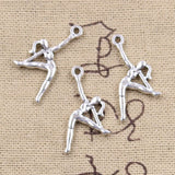 20pcs Charms gymnastics gymnast sporter 26x13mm Antique Silver Color Pendants Making DIY Handmade Tibetan Finding Jewelry