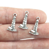 Lote de 20 colgantes de faro de plata antigua de 11x20 mm para joyería, accesorios de bricolaje.